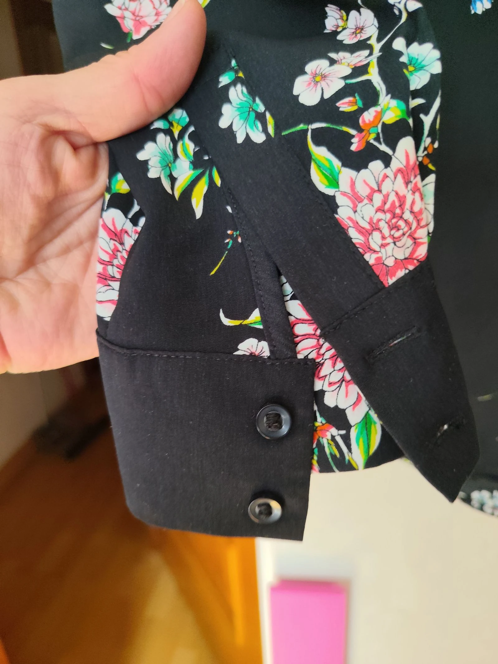 New H&M black floral shirt Size M 38/40 – photo 6